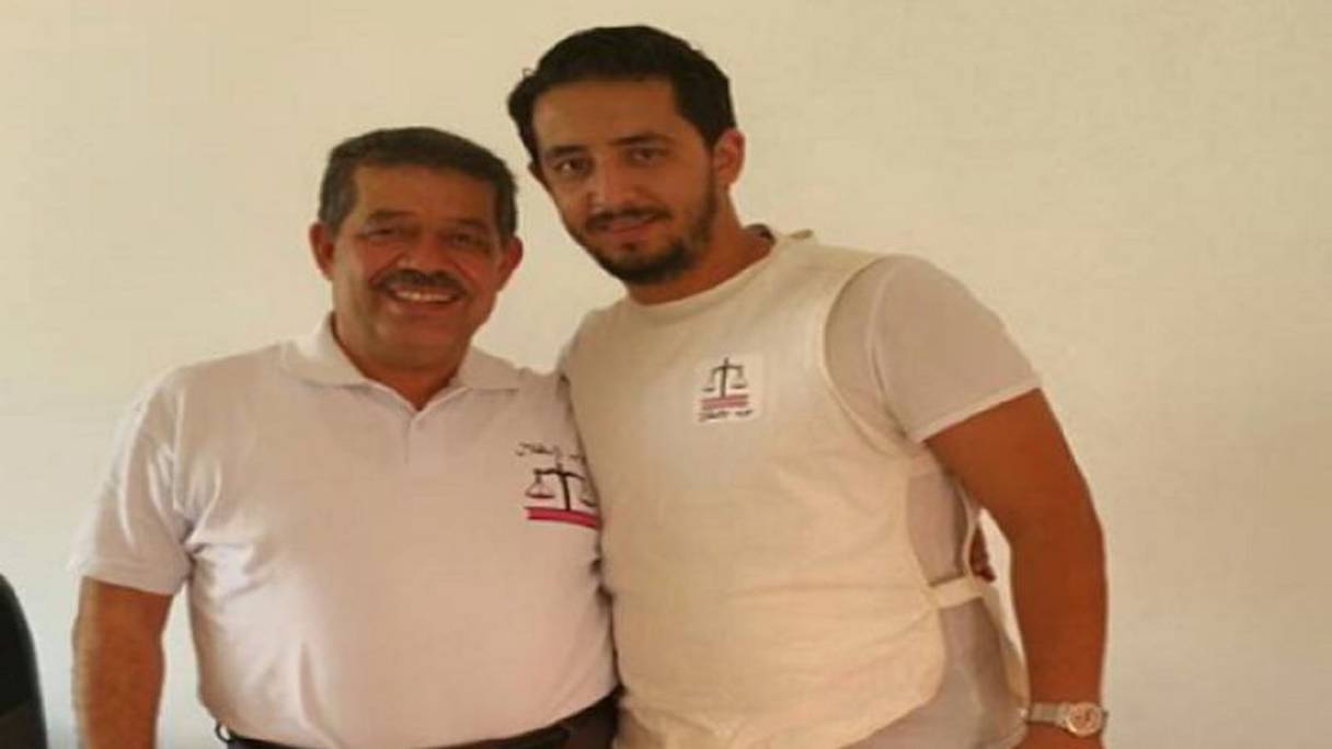 حميد شباط الأمين العام السابق لحزب الاستقلال رفقة ابنه الأصغر نضال
