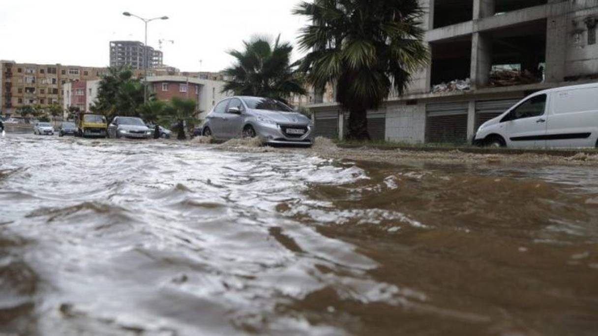 سيارات غارقة في الجزائر بسبب الأمطار الغزيرة
