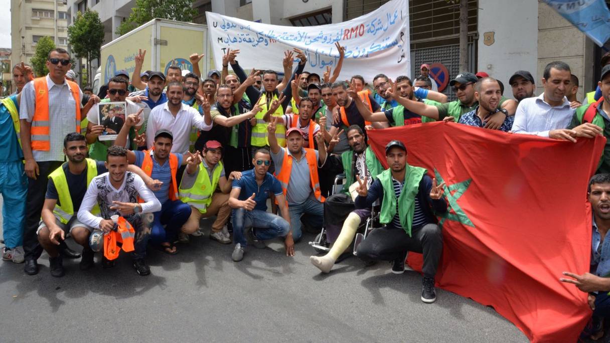 احتجاج عمال الأمتعة بمطار محمد الخامس
