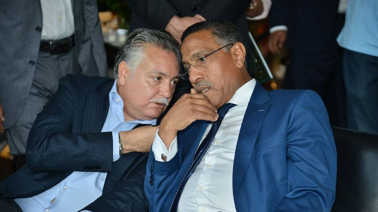 الوزير نبيل بنعبد الله مع الأمين العام لنقابة الاتحاد المغربي للشغل الميلودي موخاريق
