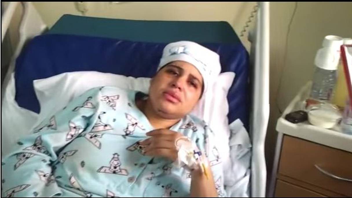 الضحية المغربية "مرية" وهي ترقد بالمستشفى

