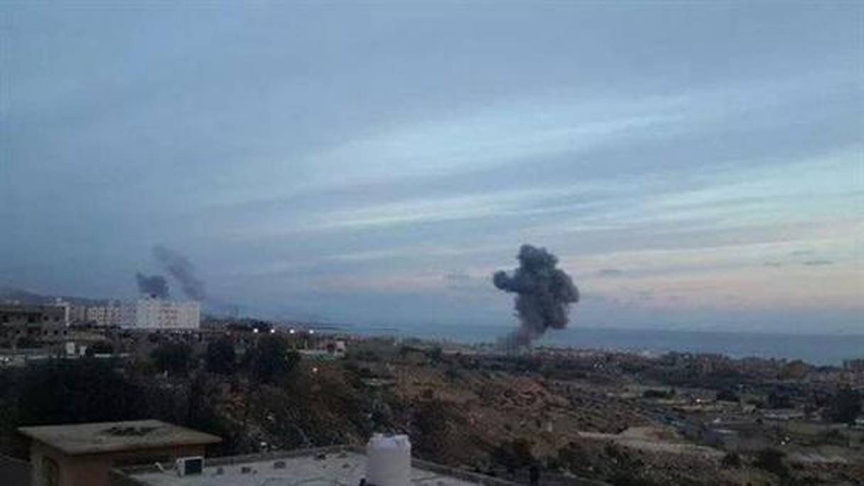 أولى صور قصف الجيش المصري لداعش ليبيا
