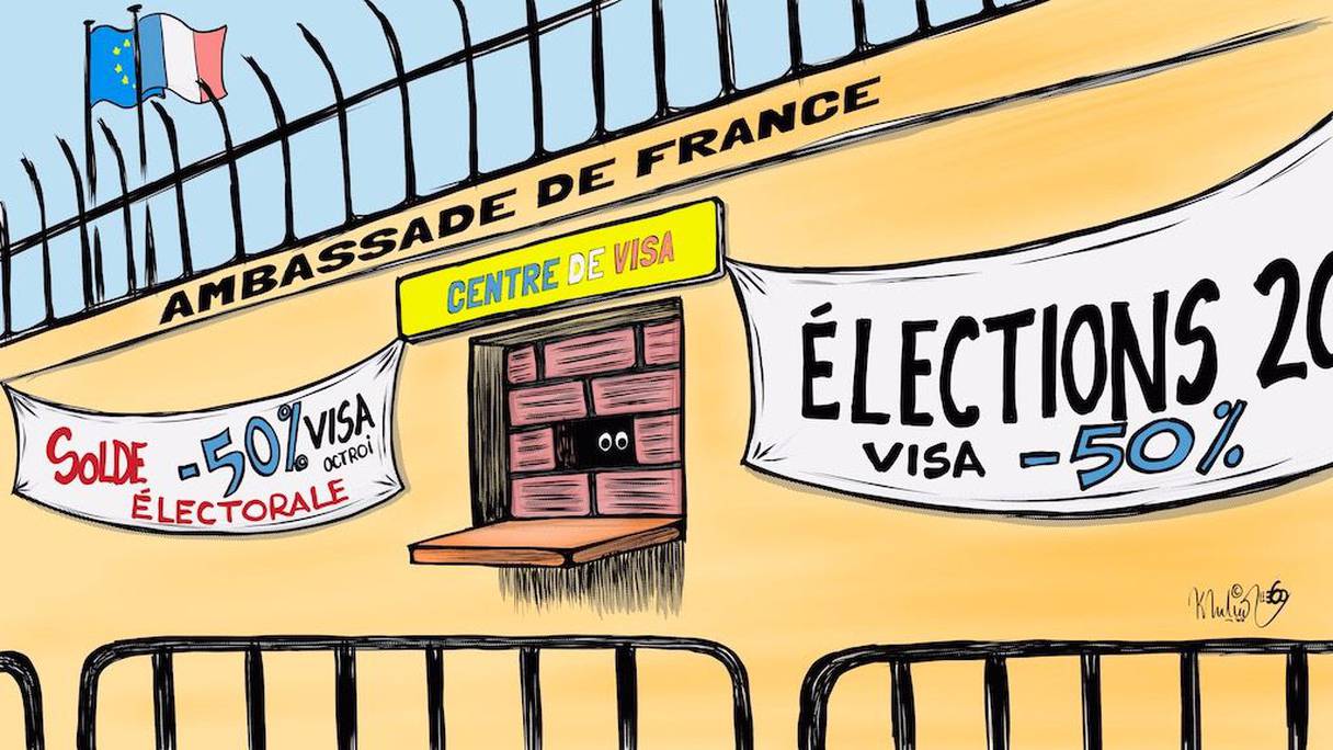 كاريكاتير: فرنسا تشدد شروط منح التأشيرات على المغرب وتونس والجزائر
