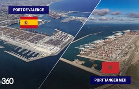 ميناء فالنسيا وميناء طنجة المتوسط (صورة من إعداد وليد بلفقيه)