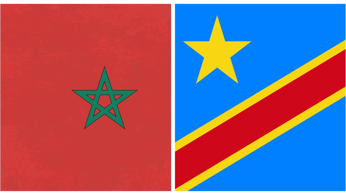 علم الكونغو مع علم المغرب