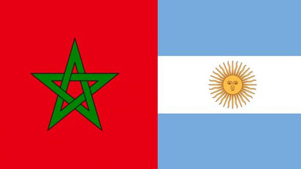 صورة مركبة . أعلام المغرب والأرجنتين
