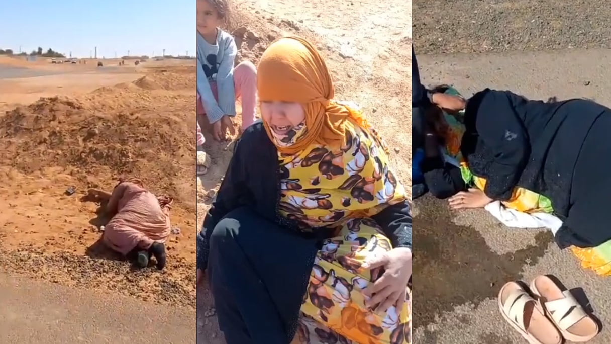 Des femmes en sit-in sauvagement violentées par les milices du Polisario, mardi 30 mai dans les camps de Tindouf.
