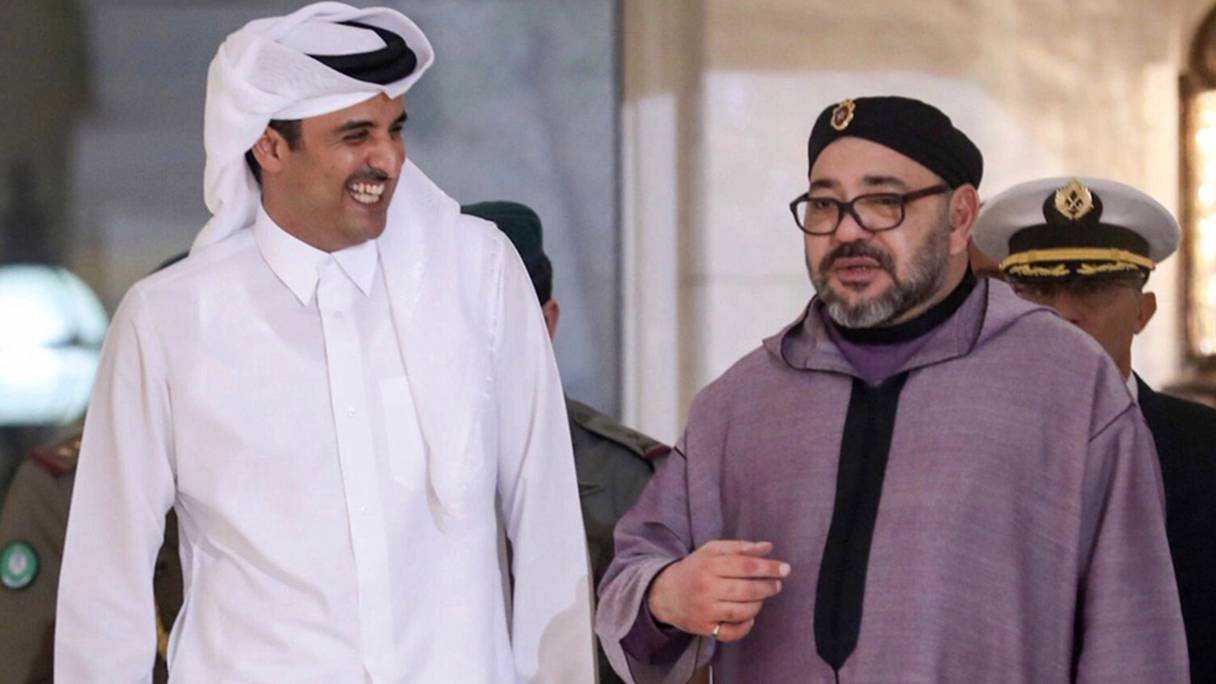 لقاء جمع الملك محمد السادس بالشيخ تميم عام 2017 في الدوحة