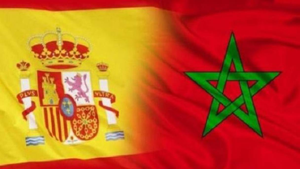 صورة مركبة لعلميْ المغرب وإسبانيا
