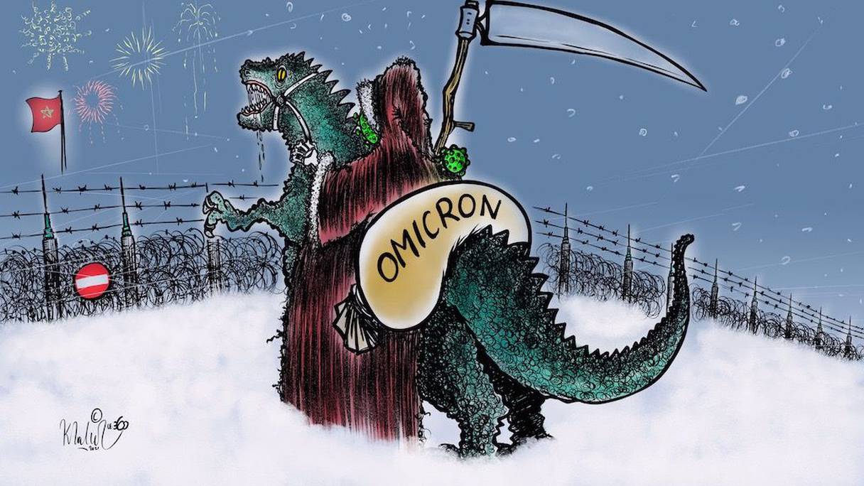 كاريكاتير: أميكرون يرخي بظلاله على احتفالات رأس السنة 2022
