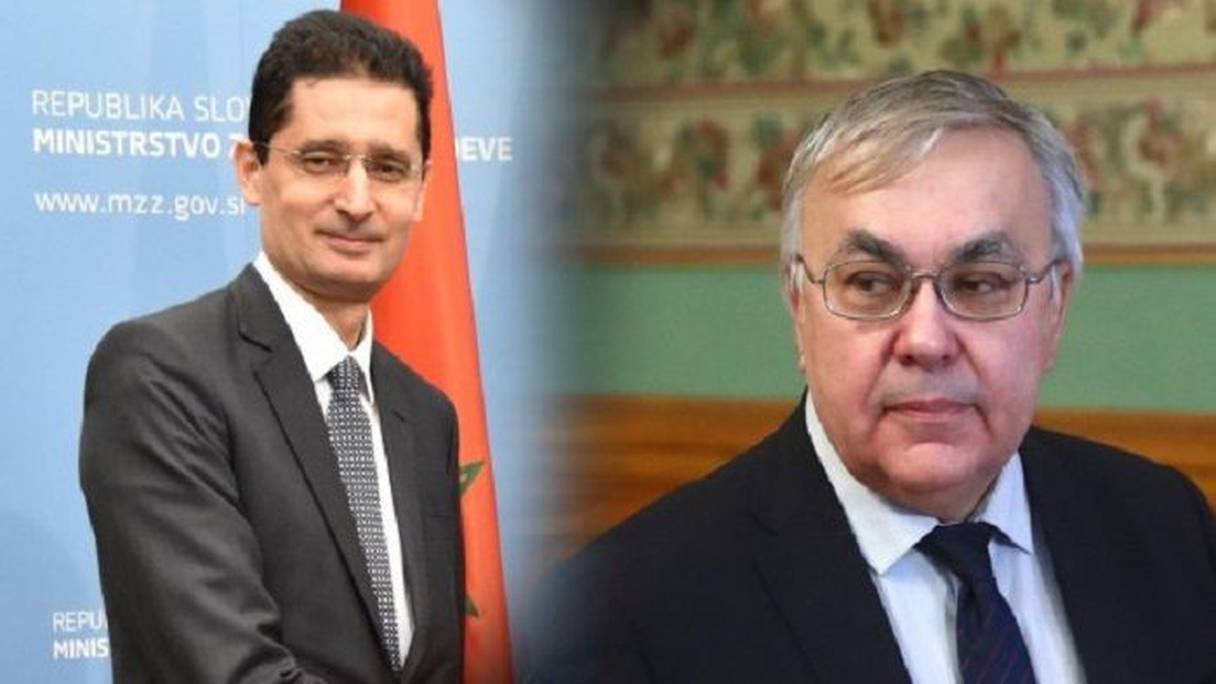 نائب وزير الخارجية الروسي سيرغي فيرشينين وسفير المغرب بروسيا لطفي بوشعرة.
