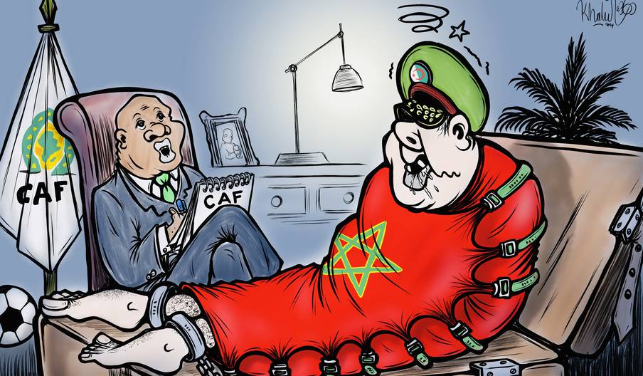 كاريكاتير:  الكاف «يعالج» كابرانات الجزائر من السعار ضد المغرب