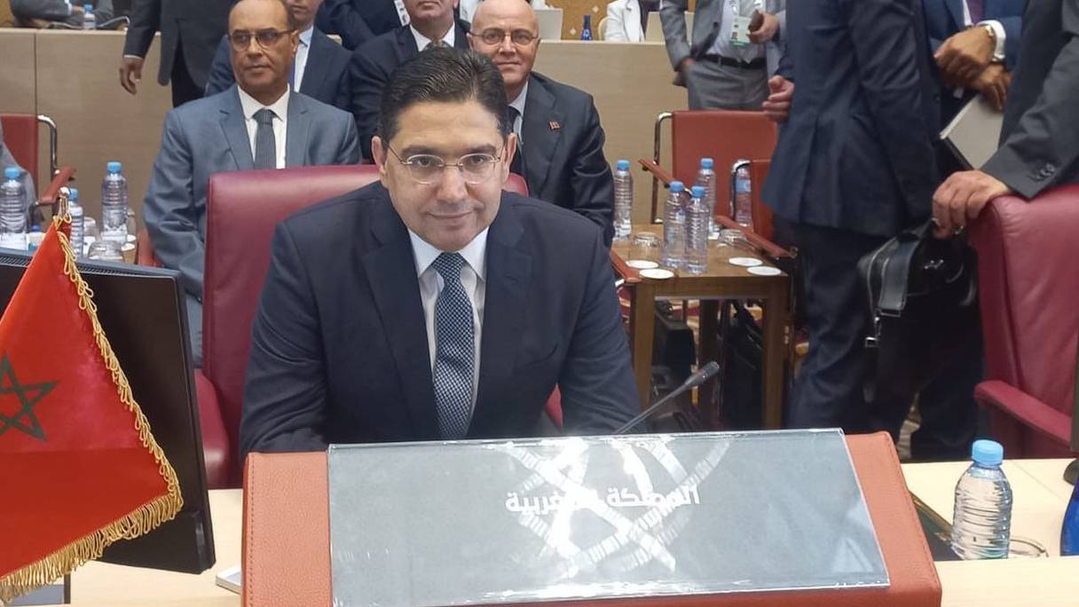 ناصر بوريطة خلال الاجتماع التحضيري لوزراء خارجية جامعة الدول العربية ، 29 أكتوبر 2022

