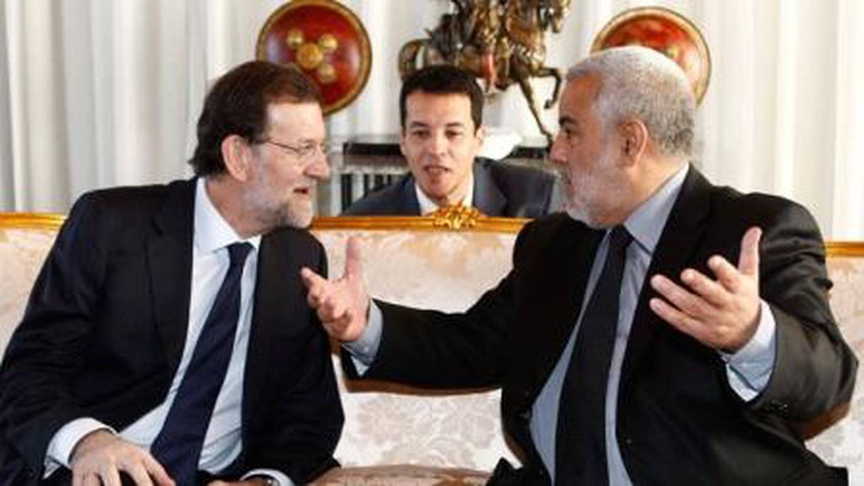 بنكيران رفقة رئيس الوزراء الإسباني راخوي
