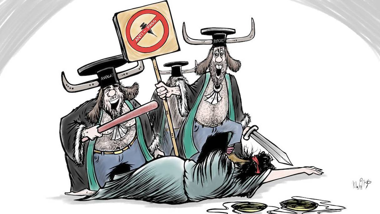 كاريكاتير: المحامون يواصلون غضبهم ضد فرض جوازات التلقيح لولوج المحاكم

