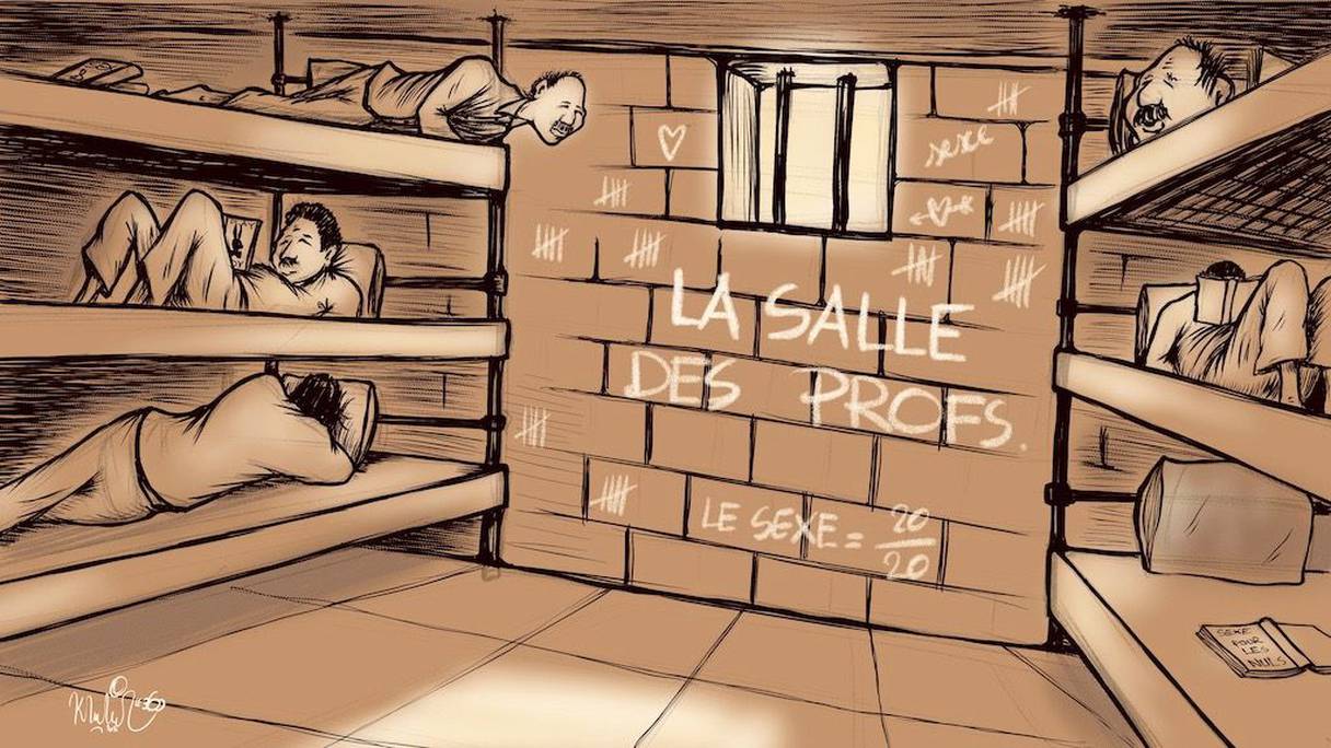 كاريكاتير: أساتذة "الجنس مقابل النقط" بسطات ينتظرون مصيرهم
