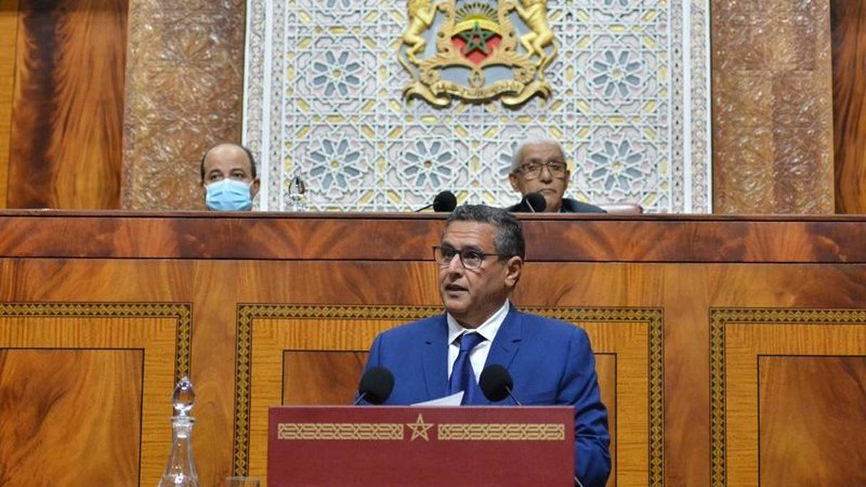 عزيز أخنوش رئيس الحكومة في جلسة المساءلة الشهرية بمجلس النواب
