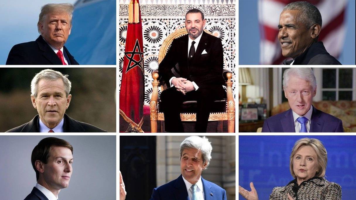 الملك محمد السادس محاط برؤساء ومسؤولين أمريكيين
