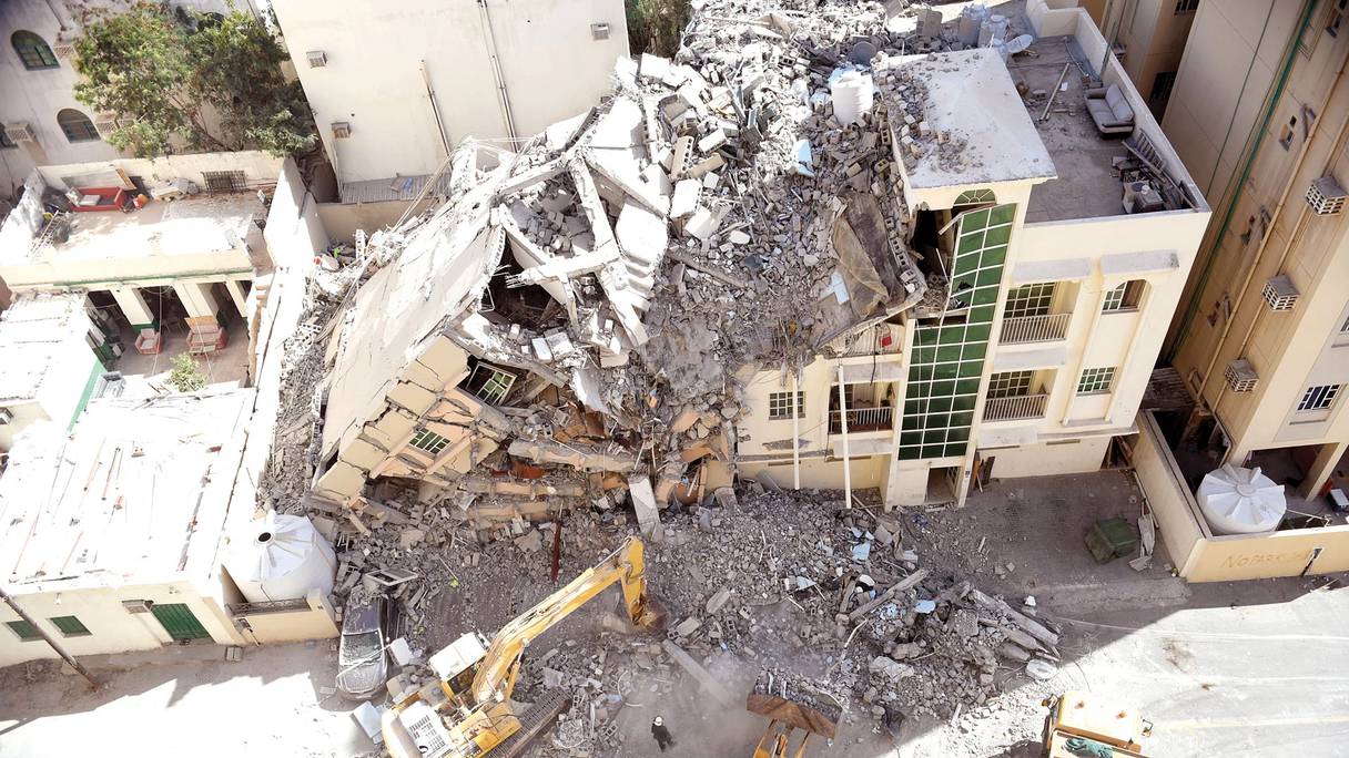 انهيار مبنى سكني وسط الدوحة