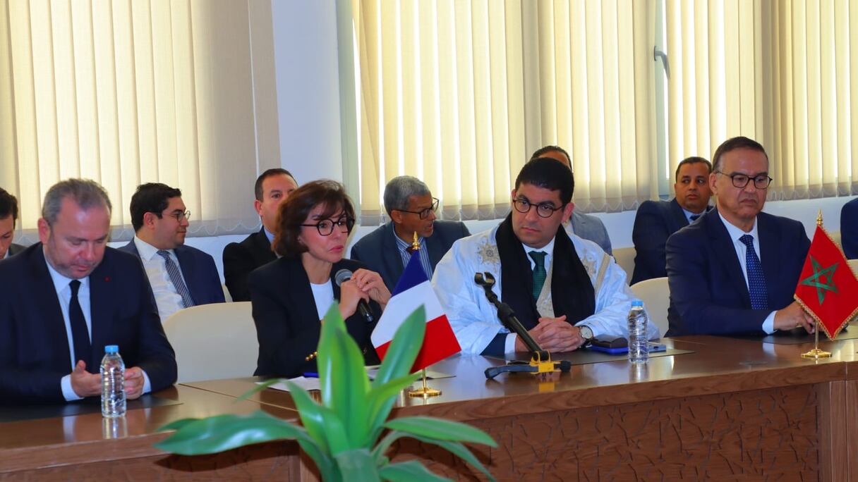 Au centre, Rachida Dati et Mehdi Bensaïd, ministres de la Culture.