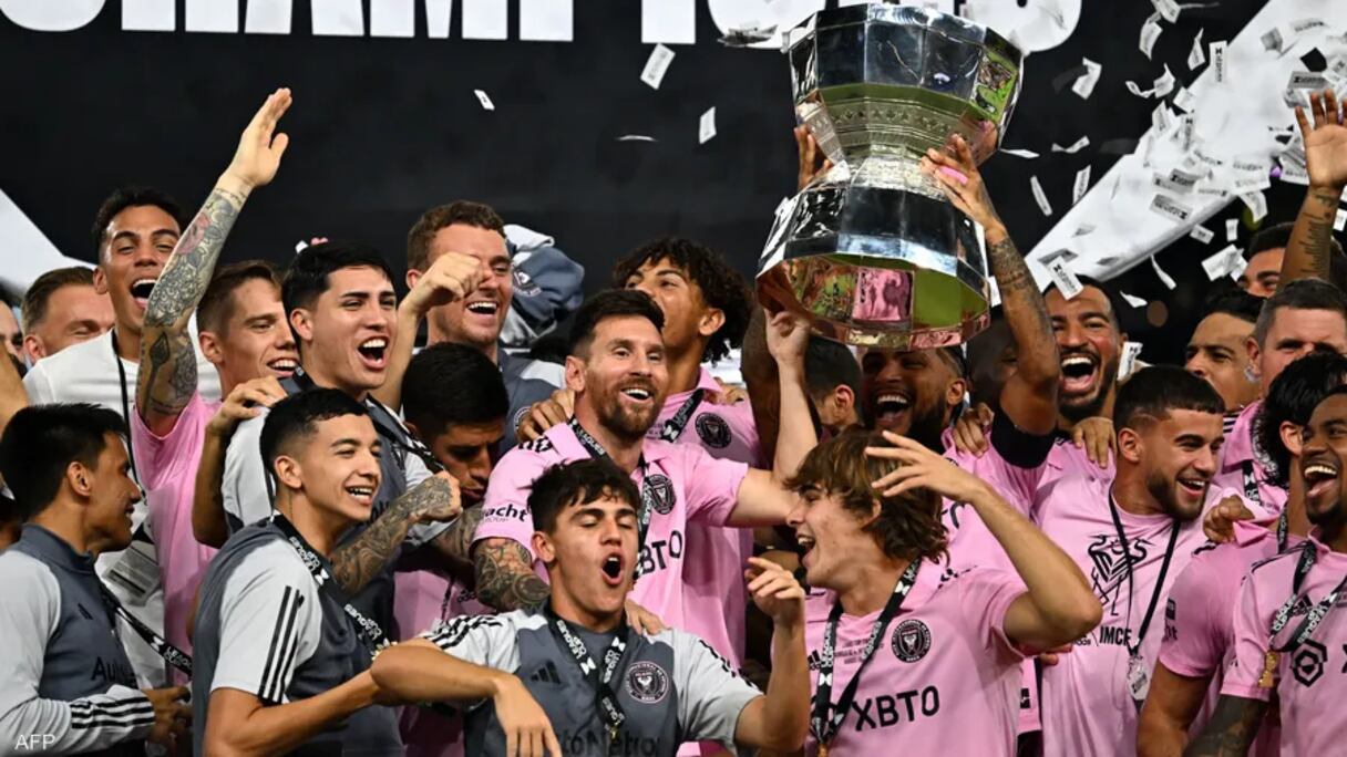 ميسي أثناء الإحتفال