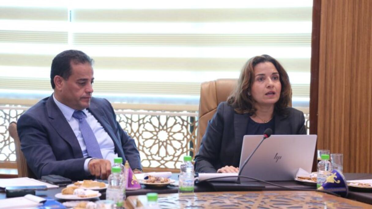 وزيرة الانتقال الطاقي والتنمية المستدامة ليلى بنعلي و رئيس فريق الأصالة والمعاصرة بمجلس المستشارين كريم الهمس