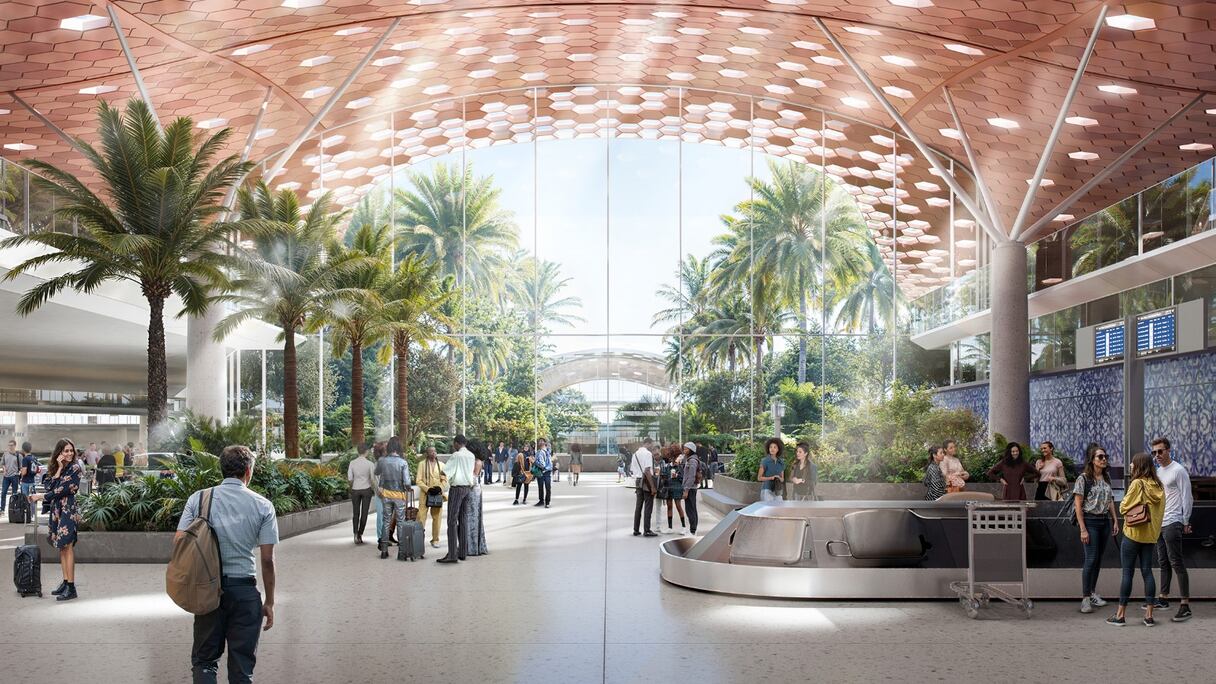 تصميم هندسي مستوحي من أمواج المحيط الأطلسي.. المحطة الجوية الجديدة لمطار الدارالبيضاء