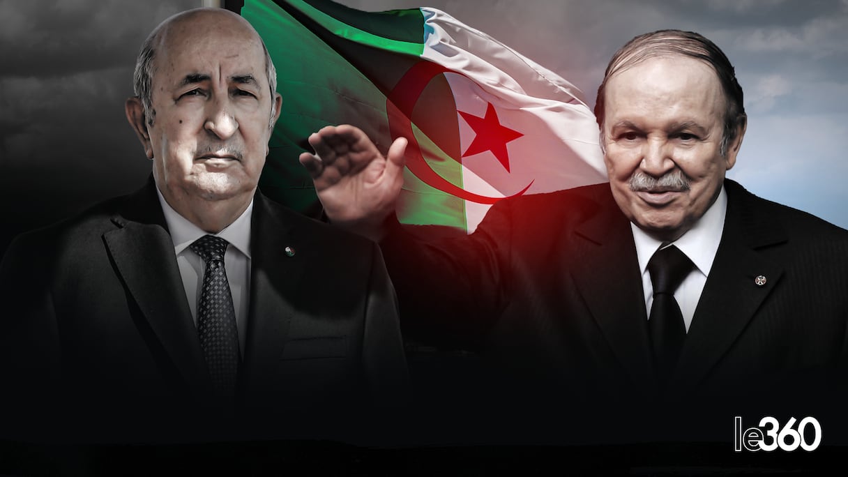 Le président algérien Abdelmadjid Tebboune et l'ancien chef de l'Etat Abdelaziz Bouteflika.