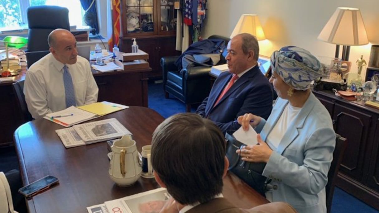 L'ambassadeur d'Algérie à Washington, Sabri Boukadoum, auditionné par le congressman démocrate Jimmy Panetta, mercredi 23 juillet 2025 à Washington.