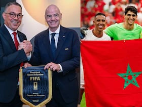 بعض لاعبي المنتخب المغربي، جياني إنفانتينو وفوزي لقجع