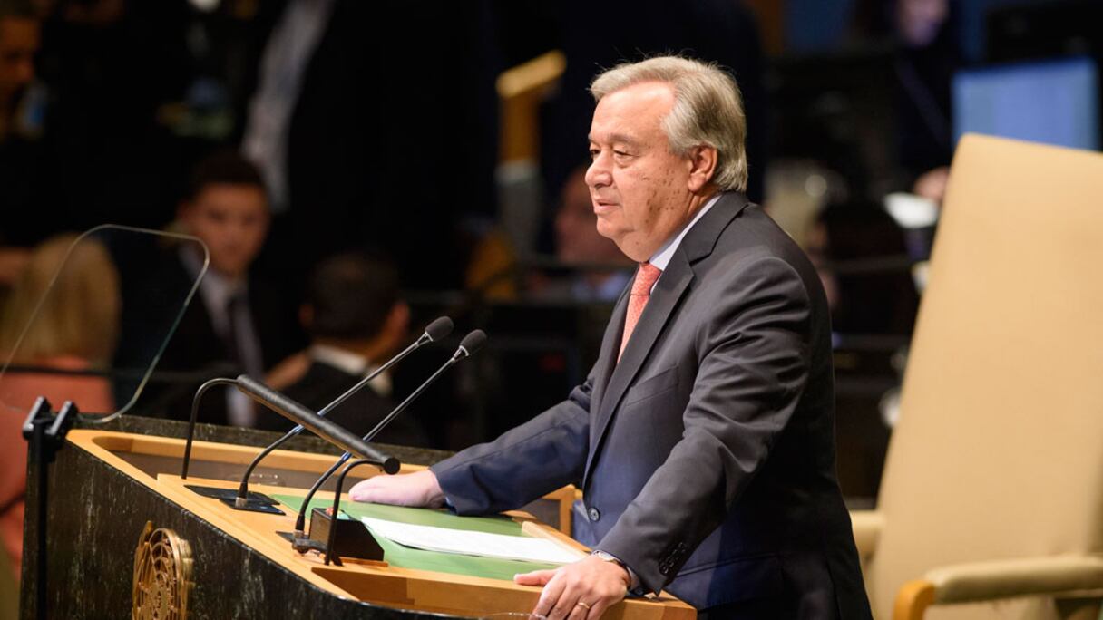 Le secrétaire général de l'ONU, Antonio Guterres, au siège de l'organisation à New York.