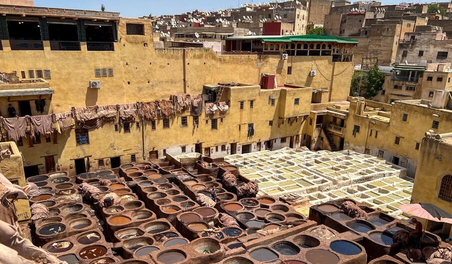 دار الدبغ شوارة بفاس.. اكتشفوا أسرار واحدة من أقدم مدابغ الجلود التقليدية في العالم