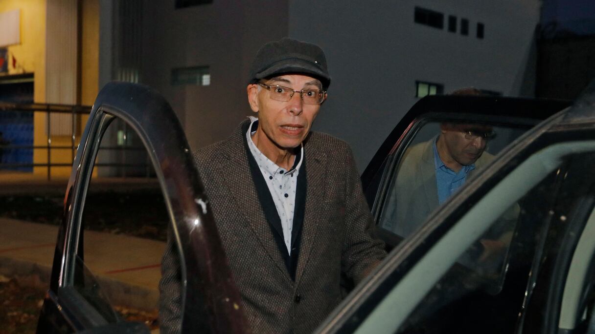 Maâti Monjib à sa sortie de la prison d’El Arjate, près de Rabat, le 23 mars 2021.