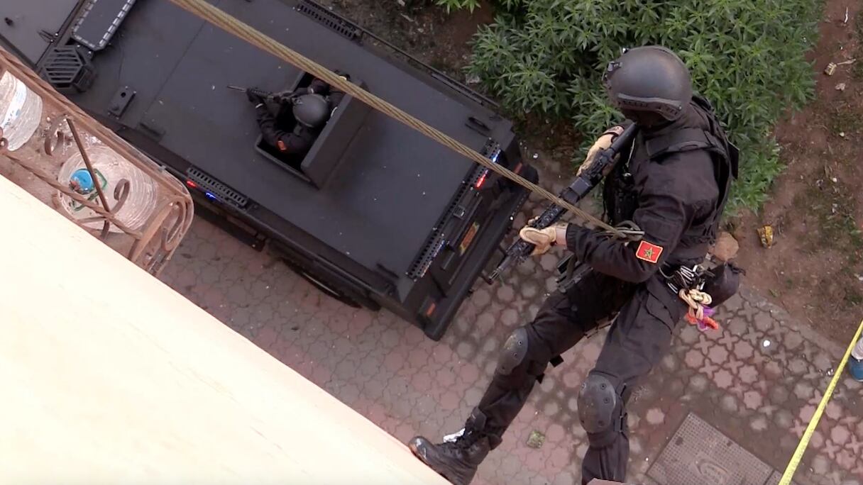 Lors du démantèlement par le BCIJ d'un groupe terroriste à Had Soualem, dimanche 26 janvier 2025.