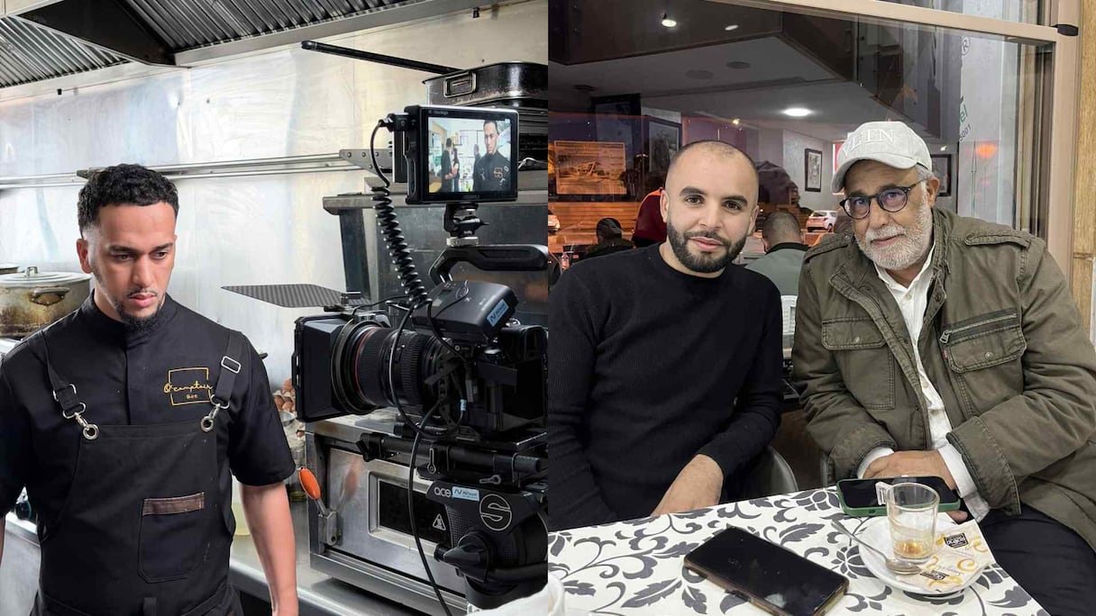 الممثل محمد خيي، المخرج نبيل الحمري والممثل عمر بن طالب