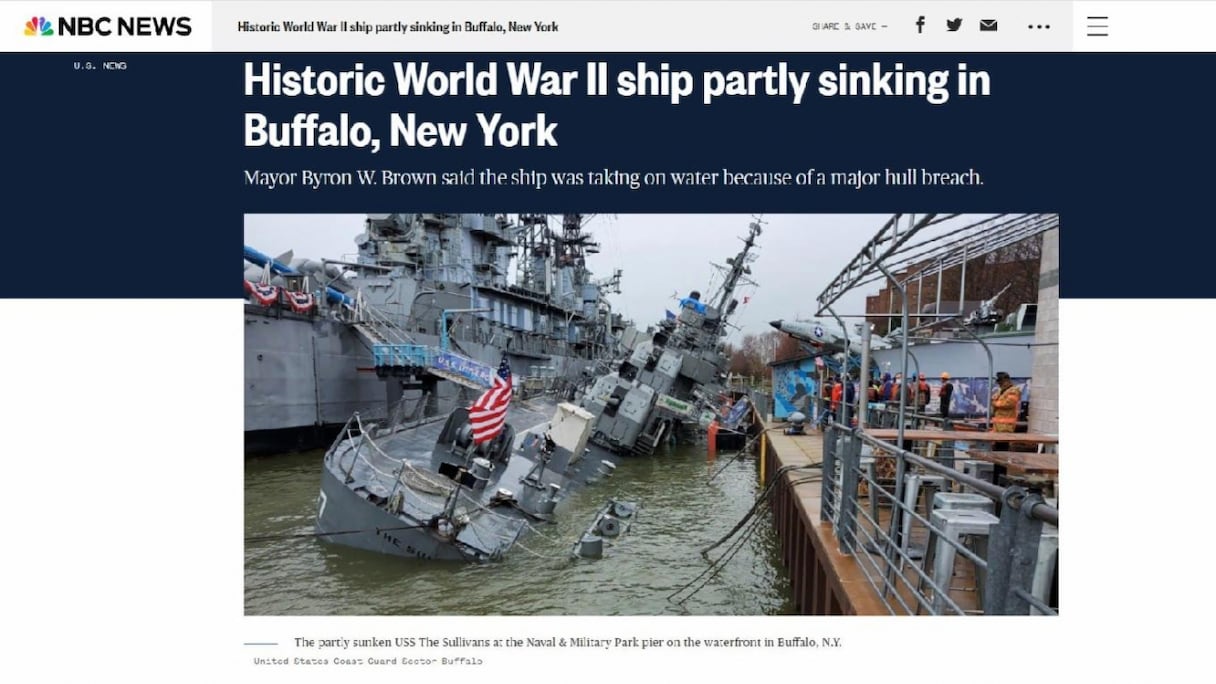 سفينة أميركية غارقة