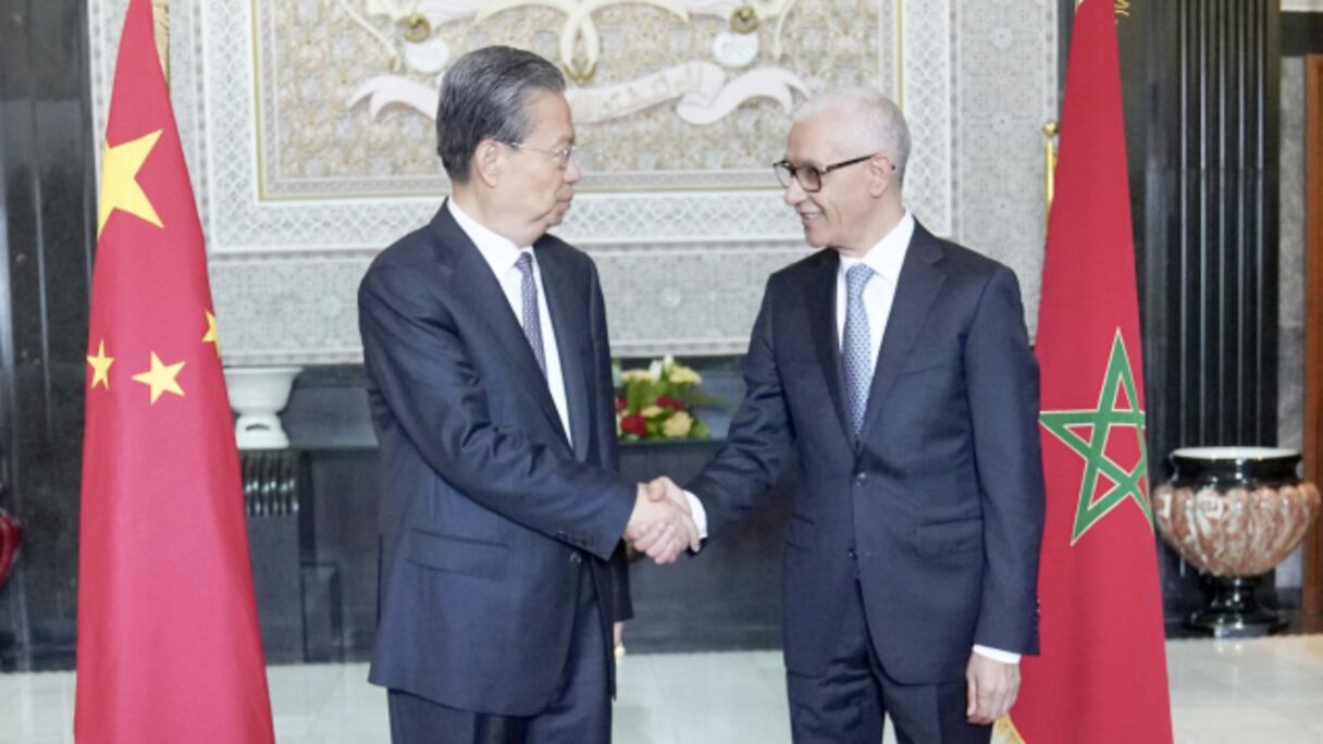 رشيد الطالبي العلمي رئيس مجلس النواب ورئيس اللجنة الدائمة للمجلس الوطني لنواب الشعب الصيني تشاو له جي