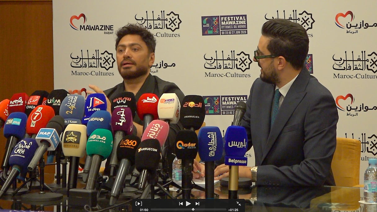 الندوة الصحفية للفنان تامر حسني في مهرجان موازين 2026