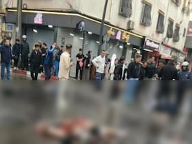 Les corps des deux kamikazes tués par les forces de l'ordre à Blida, en Algérie, lundi 13 avril 2026.