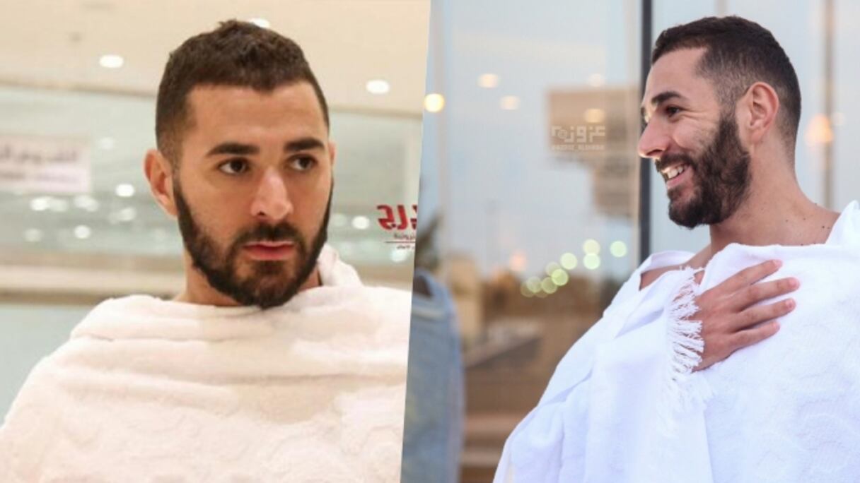 كريم بنزيما يؤدي العمرة بالديار المقدسة