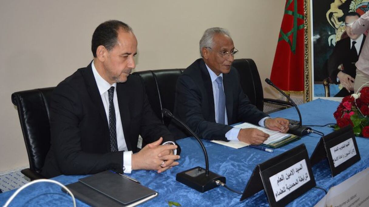 محمد صالح التامك، المندوب العام لإدارة السجون رفقة أحمد عبادي الأمين العام للرابطة المحمدية للعلماء