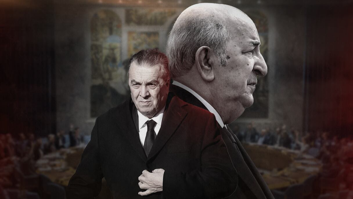 L'ambassadeur représentant de l'Algérie à l'ONU, Amar Bendjama, et le président algérien Abdelmadjid Tebboune.