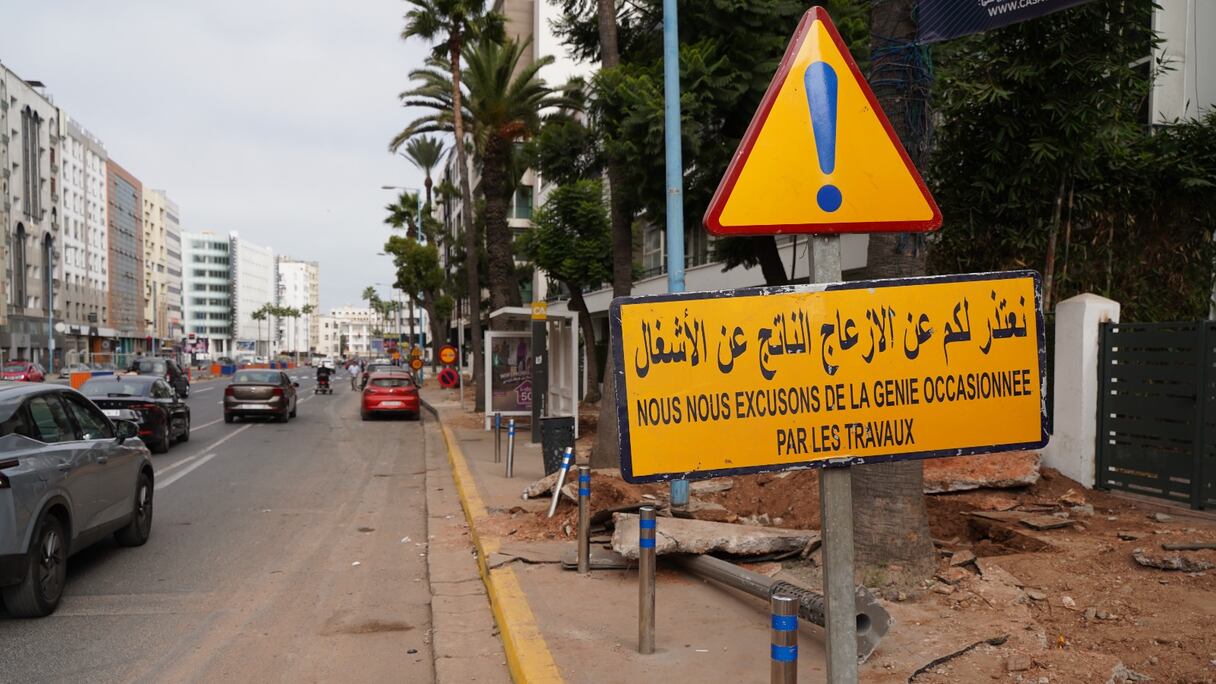 أشغال تهيئة شارع الزرقطوني (عادل كدروز / Le360)