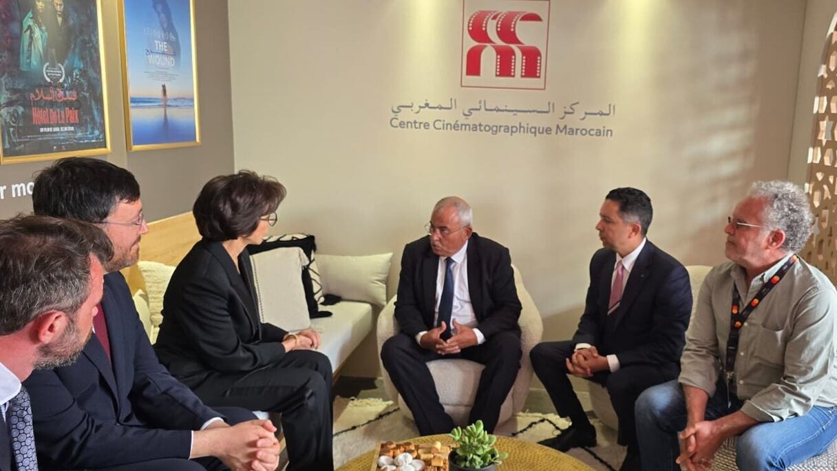 زيارة وزيرة الثقافة الفرنسية، رشيدة داتي للجناح المغربي في مهرجان كان