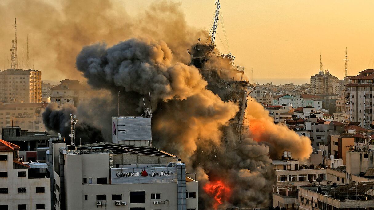 صورة من الأرشيف. عمليات القصف على قطاع غزة