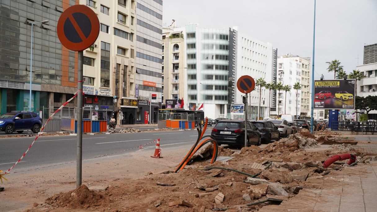 أشغال تهيئة شارع الزرقطوني (عادل كدروز / Le360)