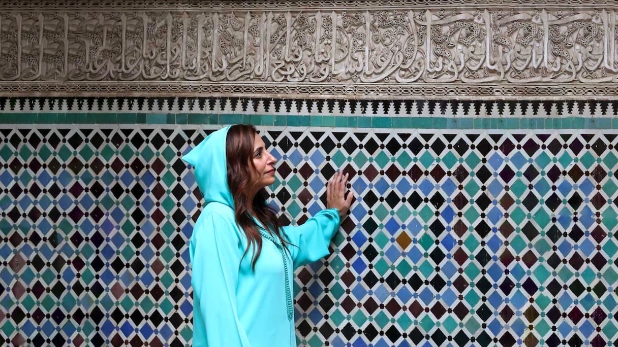 Cheikha Bodour Al Qasimi, en visite à la Medersa Al Attarie de Fès.