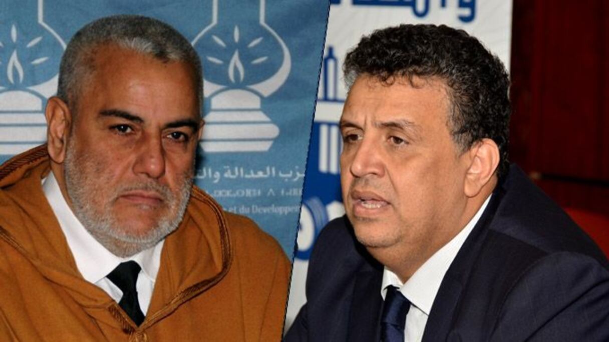 صورة مركبة لوزير العدل والأمين العام لحزب الأصالة والمعاصرة، عبد اللطيف وهبي والأمين العام لحزب العدالة والتنمية، عبد الإله بنكيران