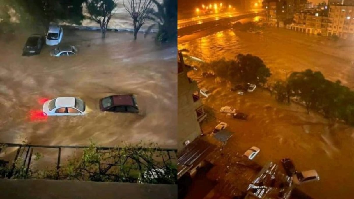 إعصار دانيال في ليبيا يغرق الشوارع والمركبات