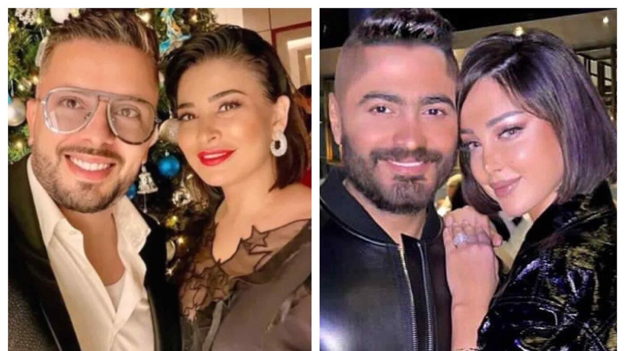 تامر حسني وبسمة بوسيل/ حاتم عمور وهند التازي